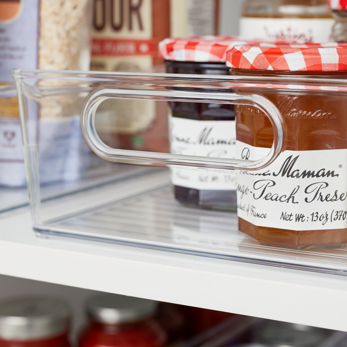 iDesign Recycled Plastic Pantry Storage Organizer Bin with Handles, Set of 2, Clear Bins (Set of 2)